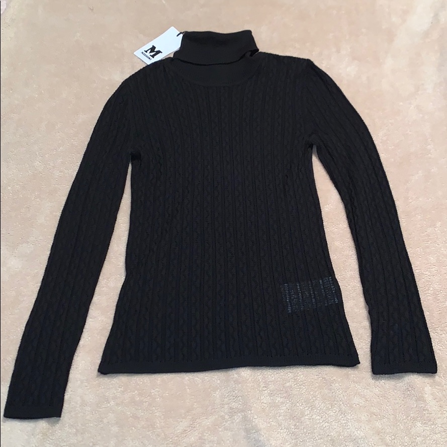 Nwt Missoni Fitted Black Knit Turtleneck